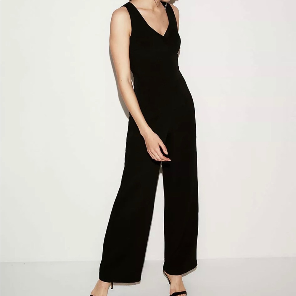 Express Mesh Inset Wide Leg Jumpsuit